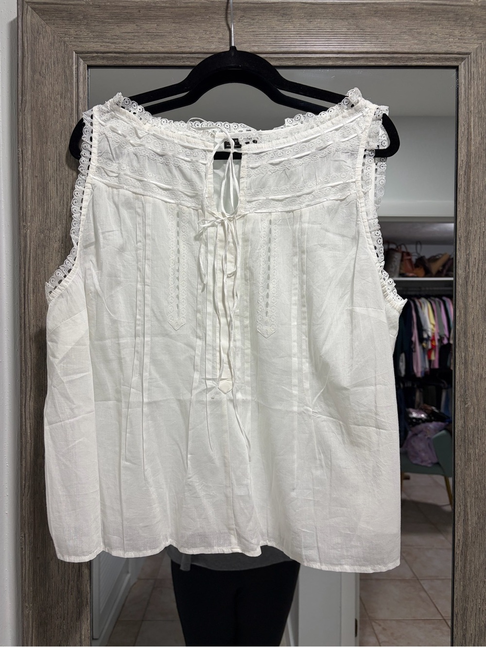 ASOS White Lace Detail Blouse
